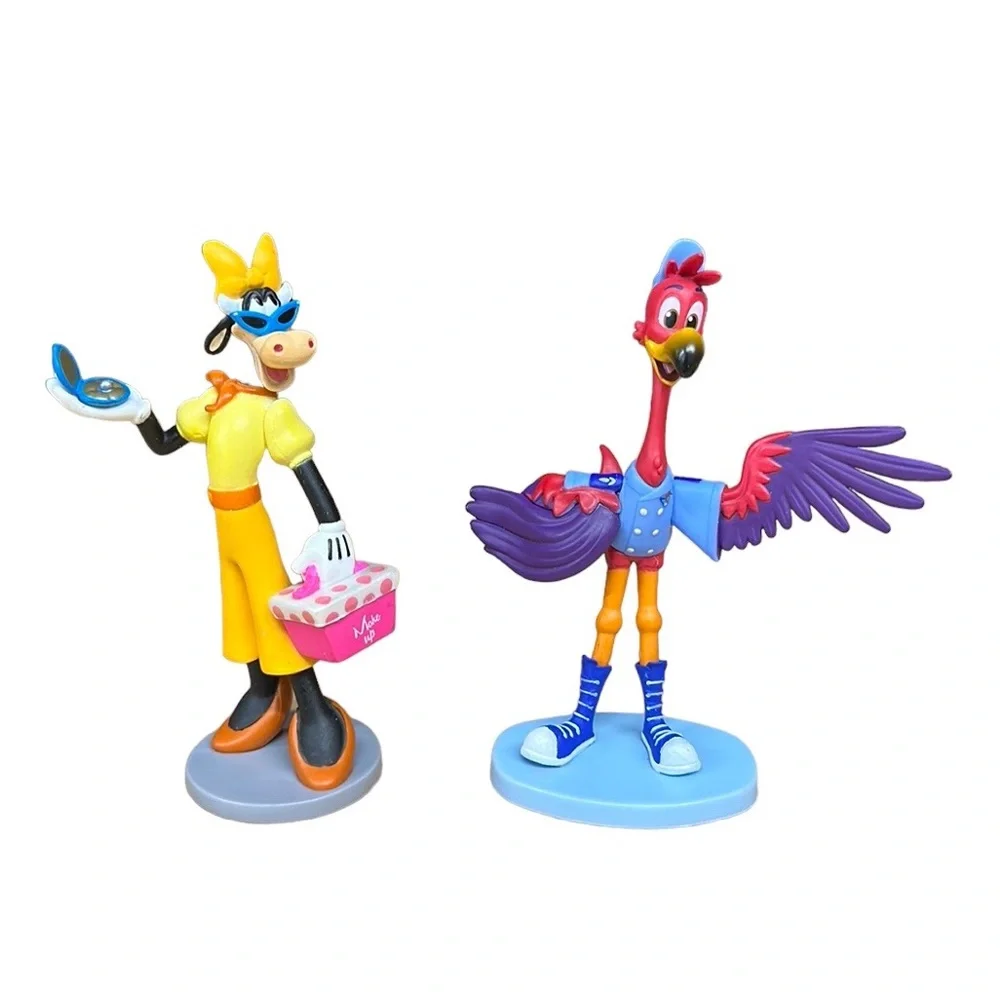 Disney Make Up Artist Clarabelle Cow and Junior TOTS Freddy Flamingo PVC Figures
